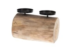 Rustiikki Kynttilänjalka Kahdelle Pöytäkynttilälle