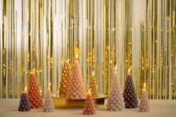 RUSTIK LYS Kuusikynttilä L, Kulta -Snugg Kerstboom LinnenenSkin RustikLys 1