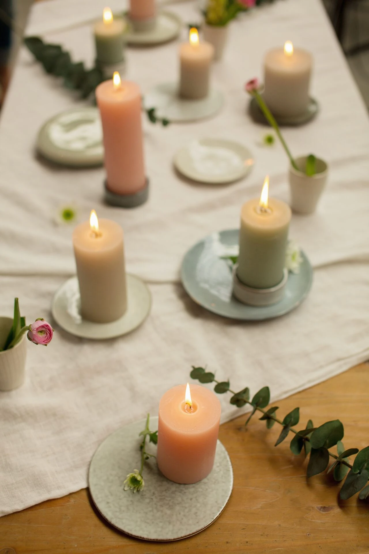 RUSTIK LYS Pöytäkynttilä M, Harmaanvihreä 2 RUSTIK LYS Pöytäkynttilä M, Harmaanvihreä - Image 2