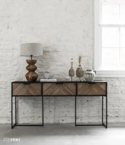 CRISS CROSS Tiikkipuinen Konsolipöytä