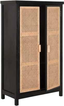 Provence Rottinkikaappi, Mustat Kehykset -Snugg Snugg Must Living cupboard provence black natural rottinkikaappi 1