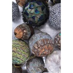 Roikkuva Pallokoriste, Helmikanan Höyhenistä 5 Roikkuva Pallokoriste, Helmikanan Höyhenistä -Snugg chdb8p 4 1