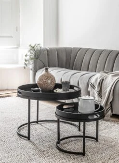 Fiber Pyöreä Sarjapöytä -Snugg ml 429438 table set golden fiber sfeer