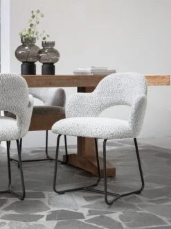 Vista Ruokapöydän Tuoli, Harmaa Boucle -Snugg ml 749414 vista arm chair boucle light grey 5