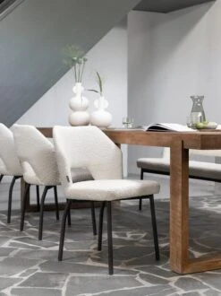 Bloom Ruokapöydän Tuoli, Valkoinen Boucle -Snugg ml 749513 bloom side chair boucle natural cl 580735 icon dining table