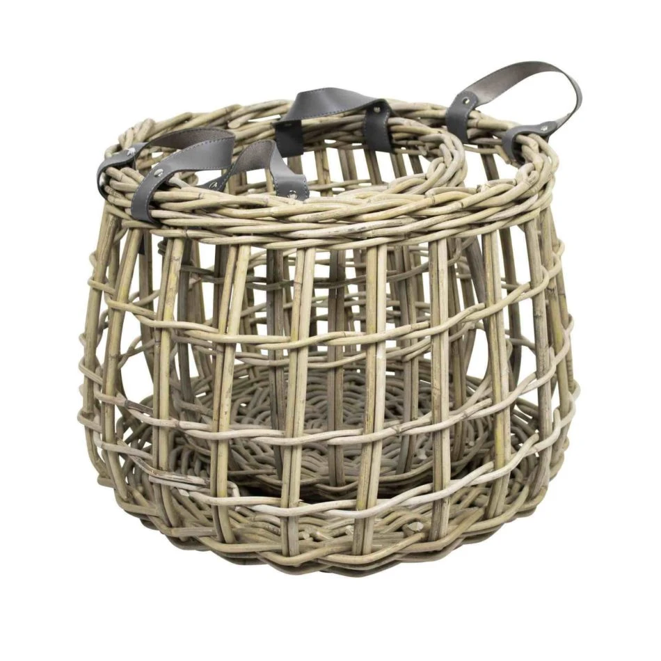 Rottinkikori Nahkakahvoilla, Natural 2 Rottinkikori Nahkakahvoilla, Natural - Image 2